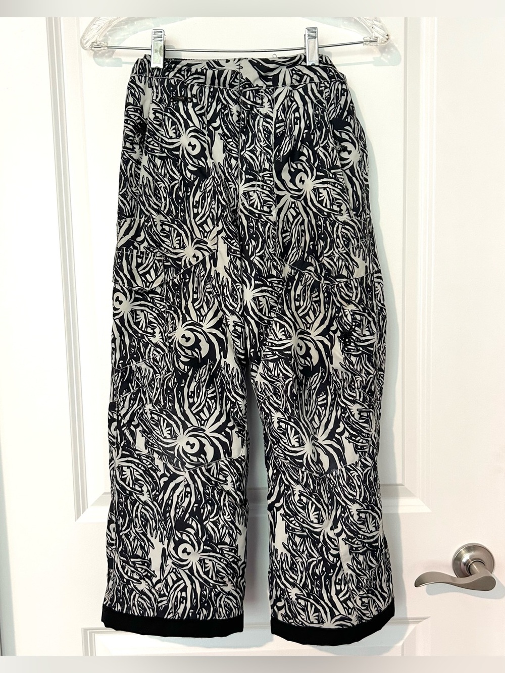 Spyder Kids Snow Pants Size 8 Unisex Black And White Winter Ski Snowboard
